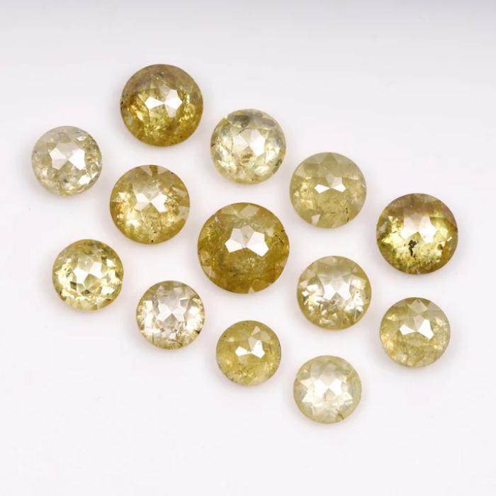 Natural Round Rose Cut Yellow Earth Mined Diamond - Minimal Carbon