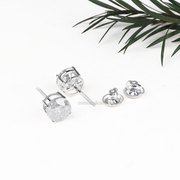 Natural Round Salt And Pepper Diamond Stud Earring