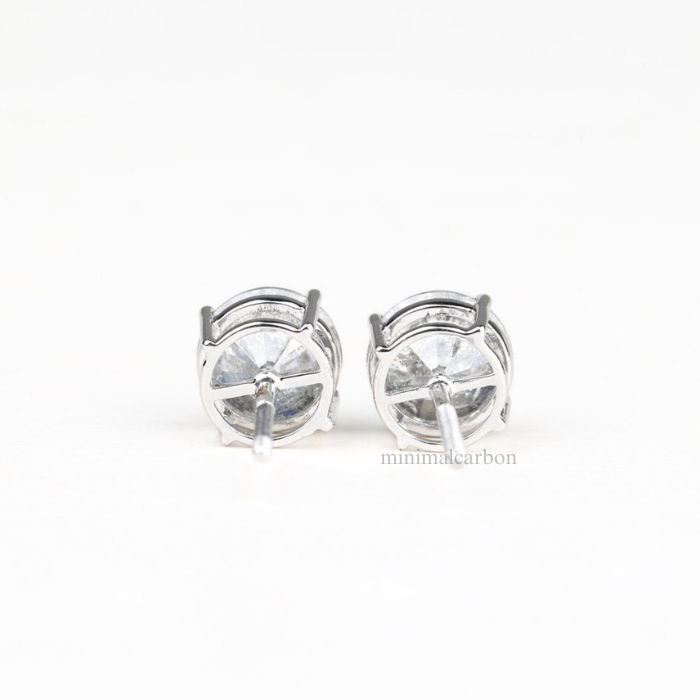 Natural Round Salt And Pepper Diamond Stud Earring