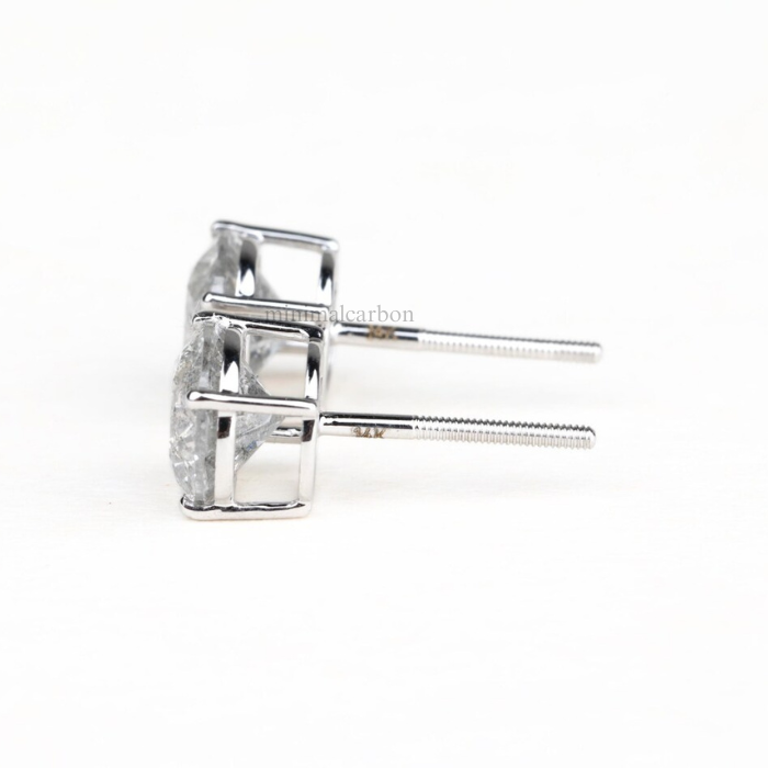 Natural Round Salt And Pepper Diamond Stud Earring