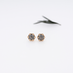 Natural Salt And Pepper Diamond Six Prong Solitaire Stud