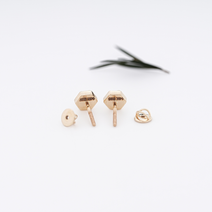 Natural Salt And Pepper Diamond Six Prong Solitaire Stud