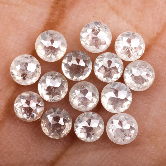 Natural White Loose Round Rose Cut Earth Mined Diamond - Minimal Carbon