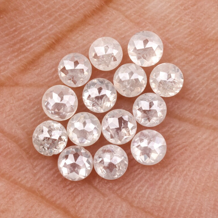 Natural White Loose Round Rose Cut Earth Mined Diamond