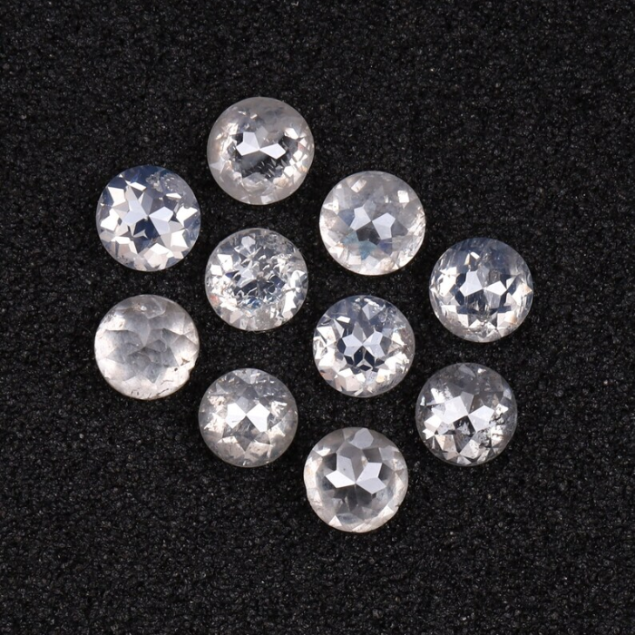Natural White Milky Round Rose Cut Earth Mined Diamond