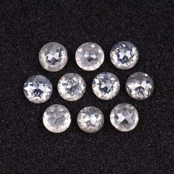 Natural White Milky Round Rose Cut Earth Mined Diamond