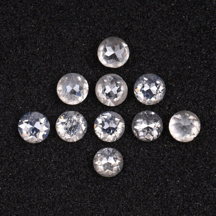 Natural White Milky Round Rose Cut Earth Mined Diamond