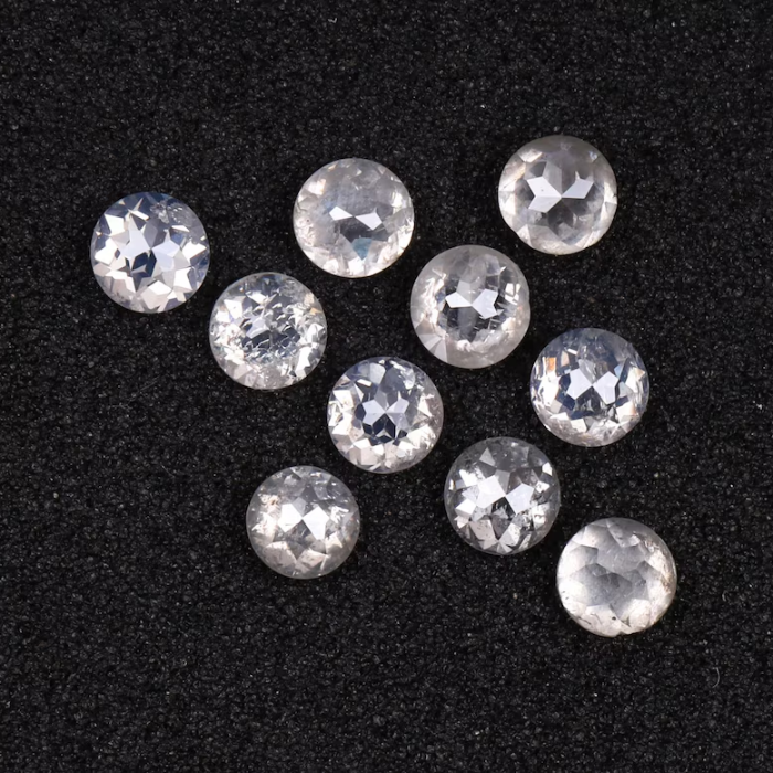 Natural White Milky Round Rose Cut Earth Mined Diamond