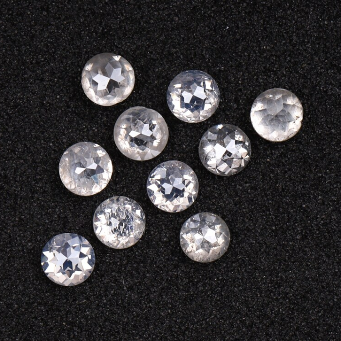 Natural White Milky Round Rose Cut Earth Mined Diamond