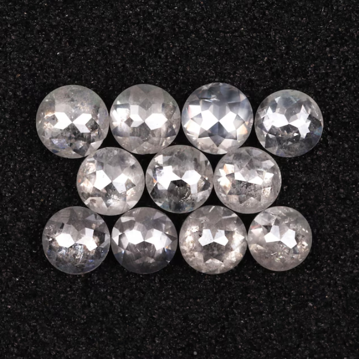 Natural White Round Rose Cut Earth Mined Diamond
