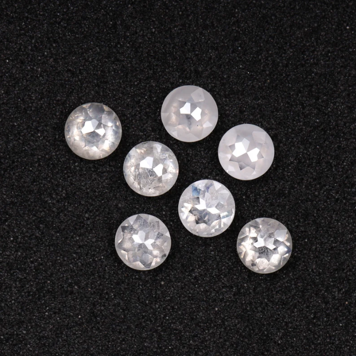 Natural White Round Rose Cut Earth Mined Diamond