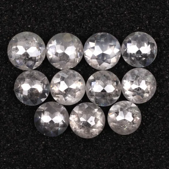 Natural White Round Rose Cut Earth Mined Diamond