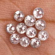 Natural White Round Rose Cut Earth Mined Diamond