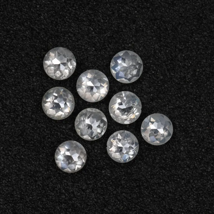 Natural White Round Rose Cut Earth Mined Diamond - Minimal Carbon