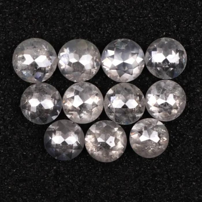 Natural White Round Rose Cut Earth Mined Diamond