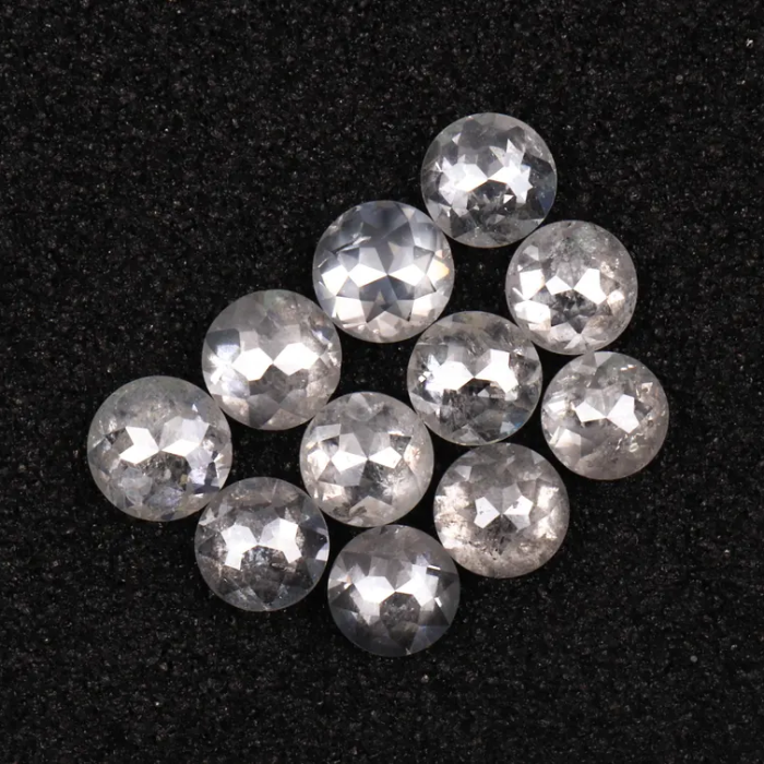 Natural White Round Rose Cut Earth Mined Diamond
