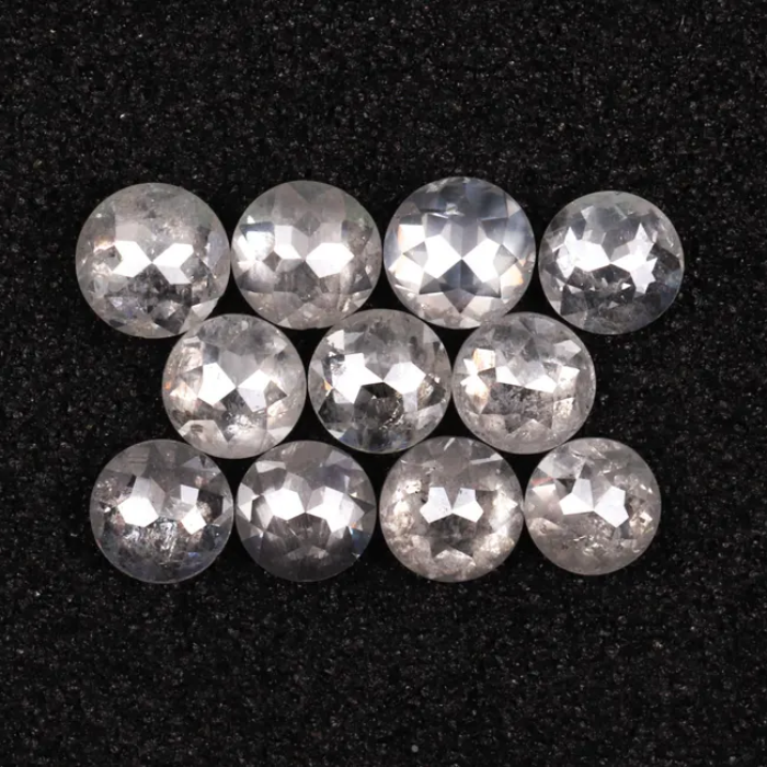 Natural White Round Rose Cut Earth Mined Diamond