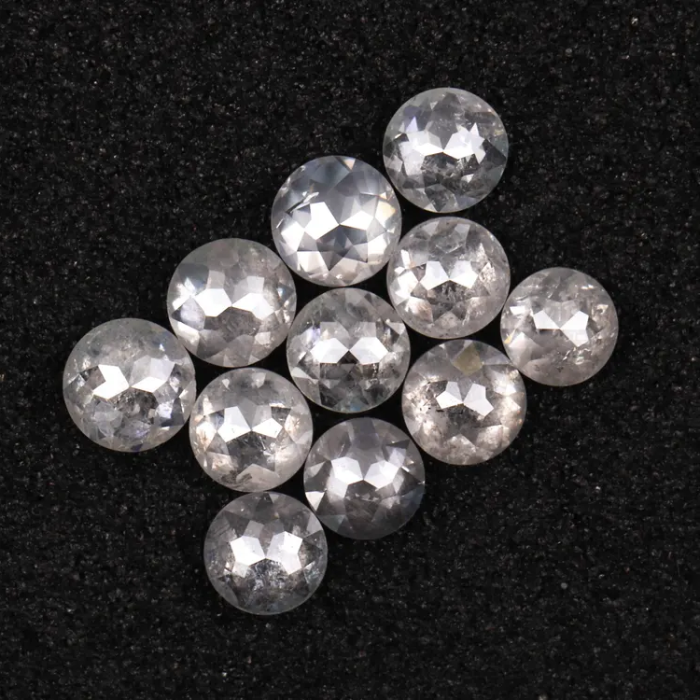 Natural White Round Rose Cut Earth Mined Diamond