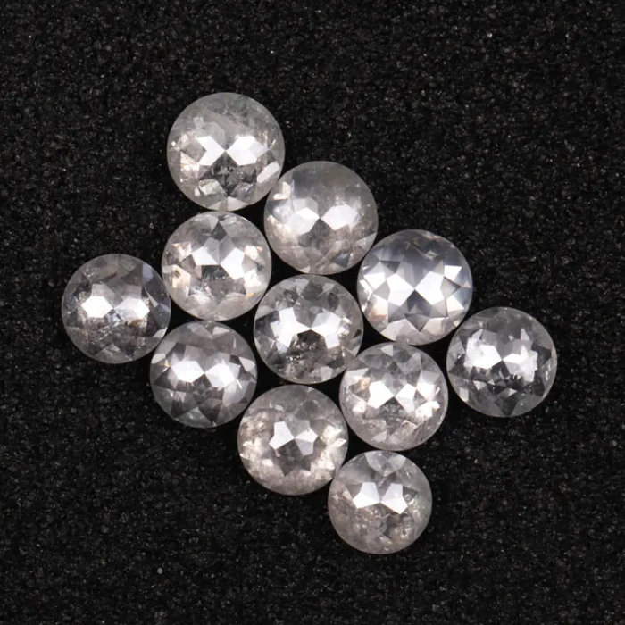 Natural White Round Rose Cut Earth Mined Diamond
