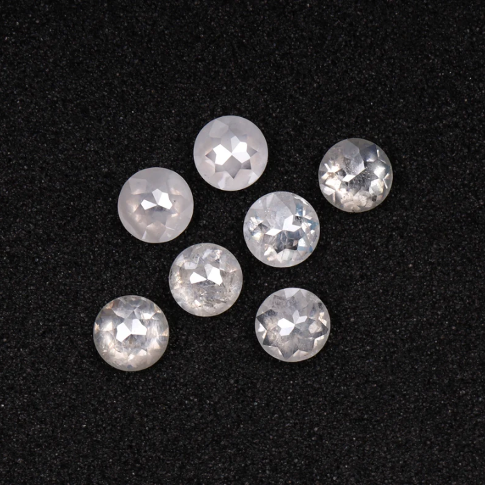 Natural White Round Rose Cut Earth Mined Diamond