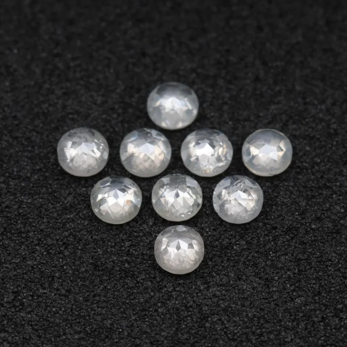 Natural White Round Rose Cut Earth Mined Diamond - Minimal Carbon