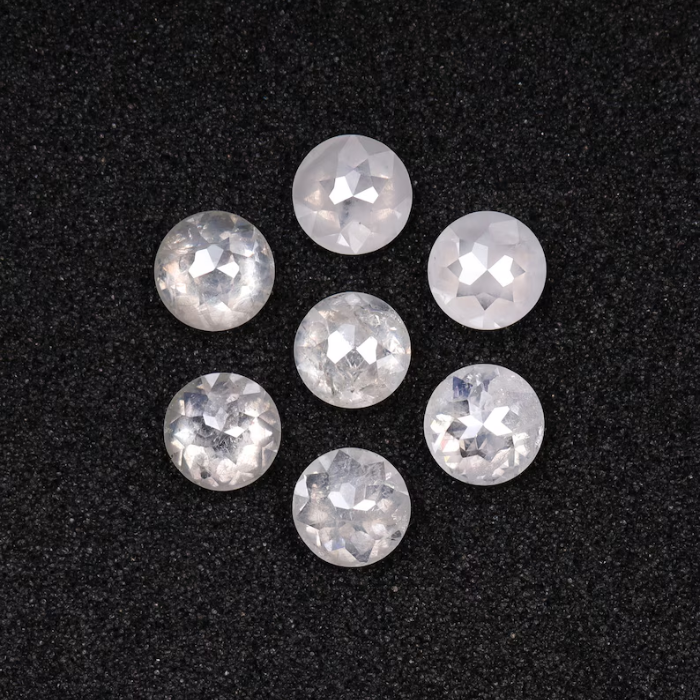 Natural White Round Rose Cut Earth Mined Diamond