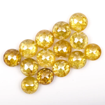 Natural Yellow Round Rose Cut Earth Mined Diamond - Minimal Carbon