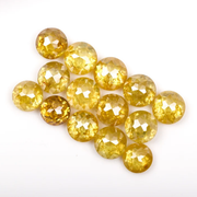 Natural Yellow Round Rose Cut Earth Mined Diamond - Minimal Carbon
