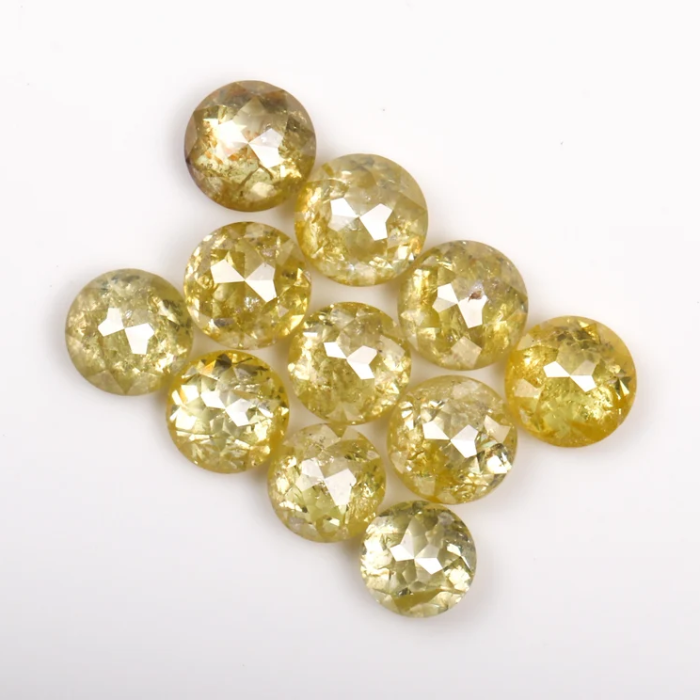 Natural Yellow Round Rose Cut Earth Mined Diamond