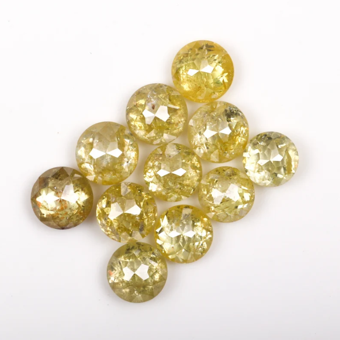 Natural Yellow Round Rose Cut Earth Mined Diamond