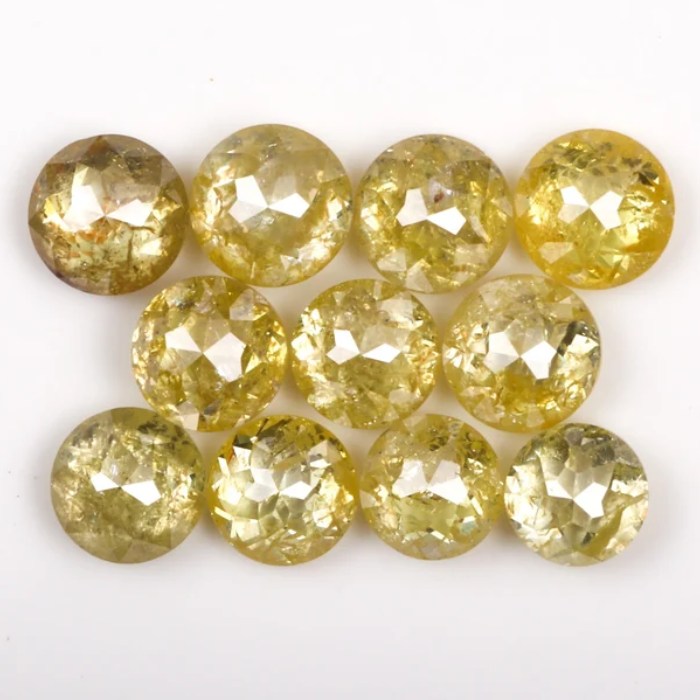Natural Yellow Round Rose Cut Earth Mined Diamond