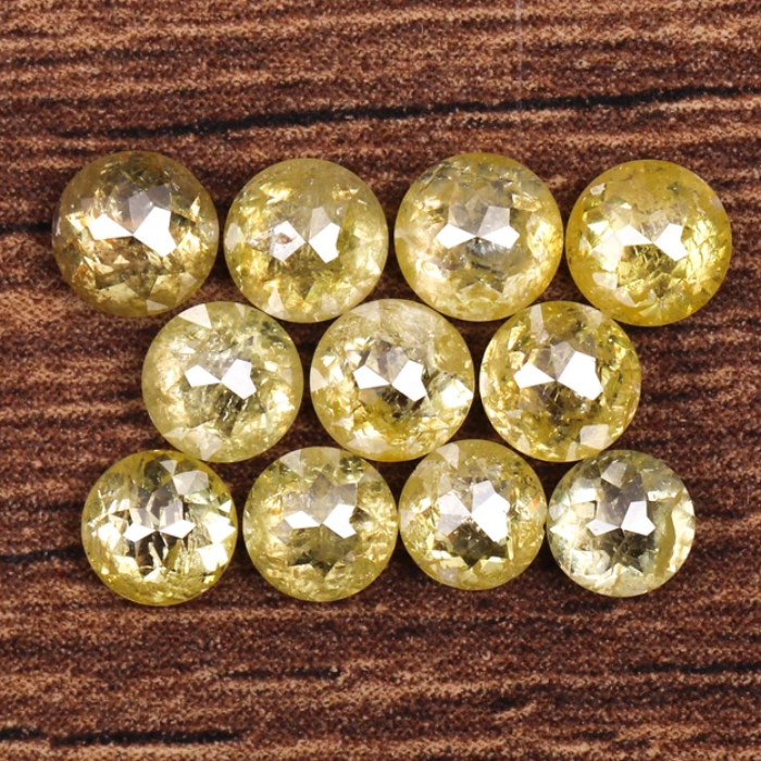 Natural Yellow Round Rose Cut Earth Mined Diamond