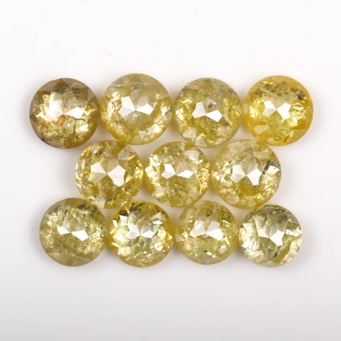 Natural Yellow Round Rose Cut Earth Mined Diamond