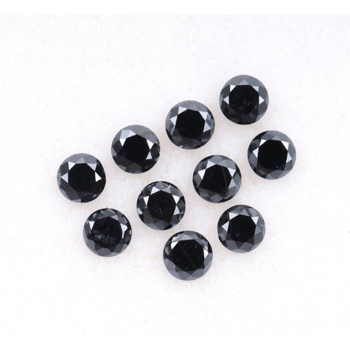 0.38 CT, 2.0 MM Enhanced Black Color Diamond  Round Brilliant Cut Diamond Natural Loose Earth Mined Diamond
