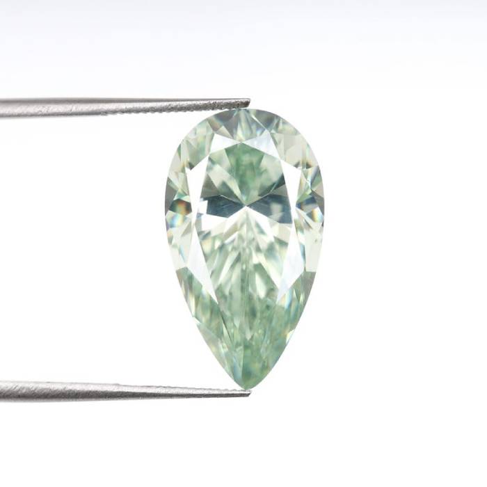 6.63 CT Mint Green Pear Moissanite for Engagement Ring