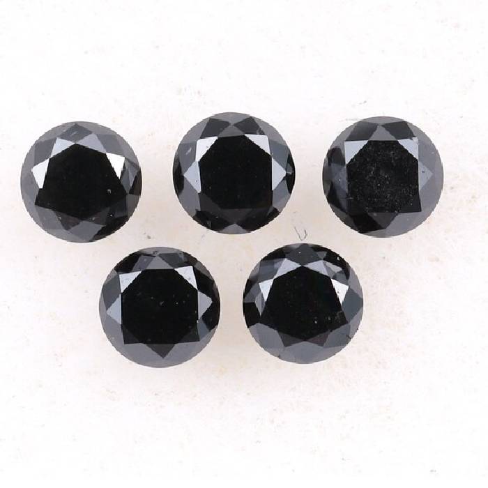 0.15 CT, 2.0 MM Natural Black Round Brilliant Cut Diamond Natural Loose Diamond For Engagement Ring