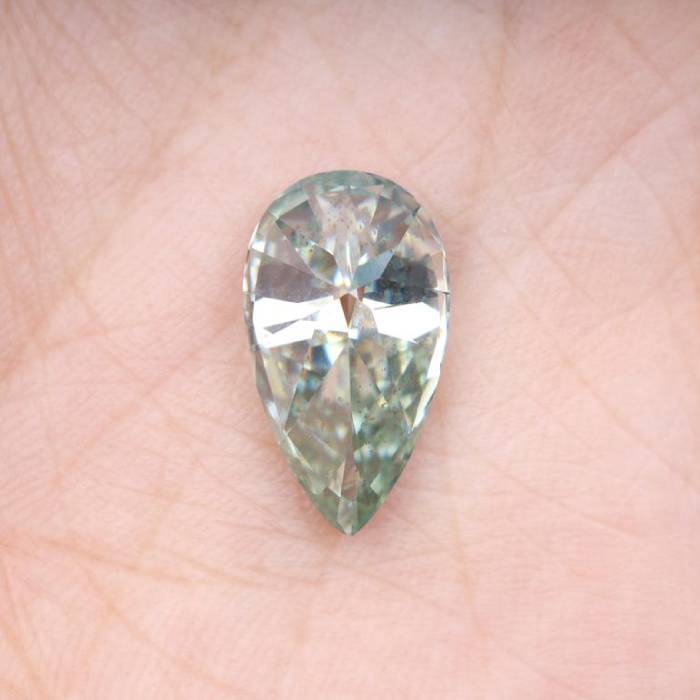 6.63 CT Mint Green Pear Moissanite for Engagement Ring