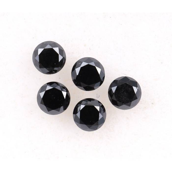 0.15 CT, 2.0 MM Natural Black Round Brilliant Cut Diamond Natural Loose Diamond For Engagement Ring