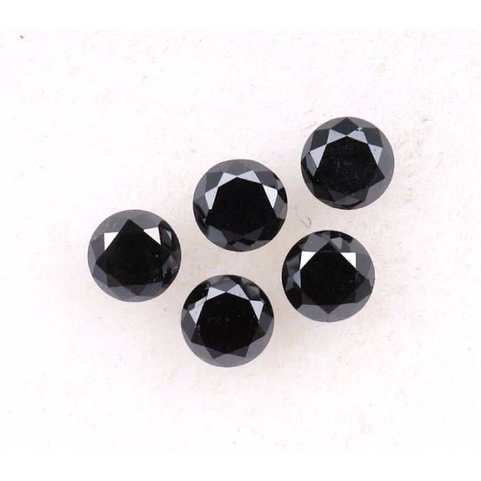 0.15 CT, 2.0 MM Natural Black Round Brilliant Cut Diamond Natural Loose Diamond For Engagement Ring