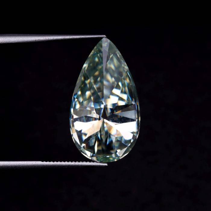 6.63 CT Mint Green Pear Moissanite for Engagement Ring