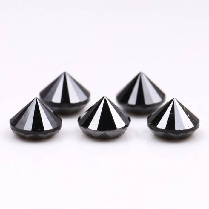 0.78 CT, 3.0 To 3.1 MM Natural Black Diamond Round Brilliant Cut Diamond