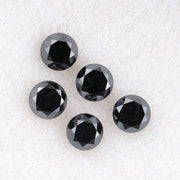 0.78 CT, 3.0 To 3.1 MM Natural Black Diamond Round Brilliant Cut Diamond
