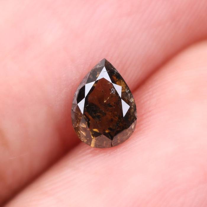 Natural Brown Pear Cut 0.55 CT, 6.1x4.5mm Loose Earth Mined Diamond