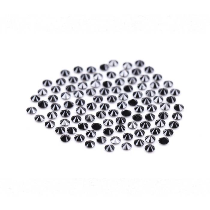 1.08 CT,1.3 MM Enhanced Black Color Round Brilliant Cut Diamond Natural Loose Diamond