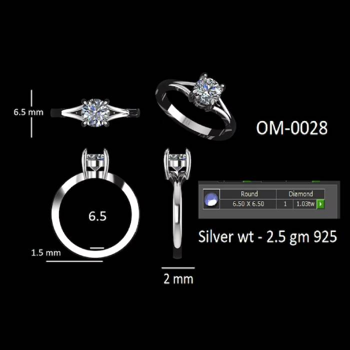 Split Shank Diamond Ring Round Lab Diamond Solitaire Ring