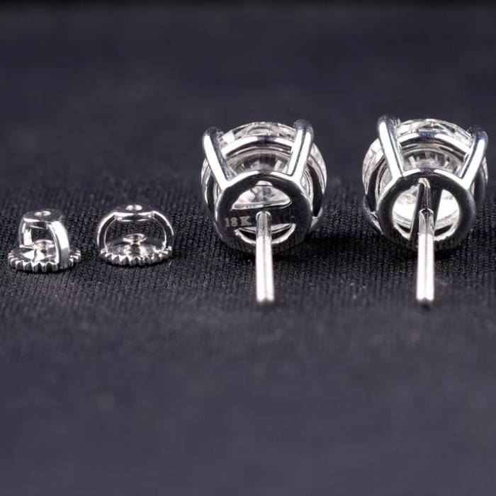 Round Diamond Earrings 6 CT Lab Grown Diamond Stud Earrings