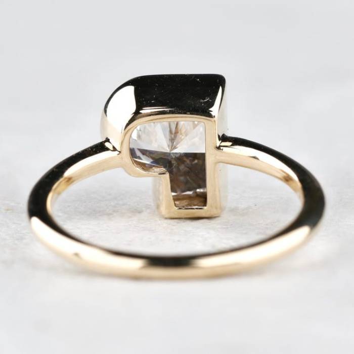 P Initial Ring Letter Ring Initial Diamond Ring Letter Solid Gold Rings Diamond