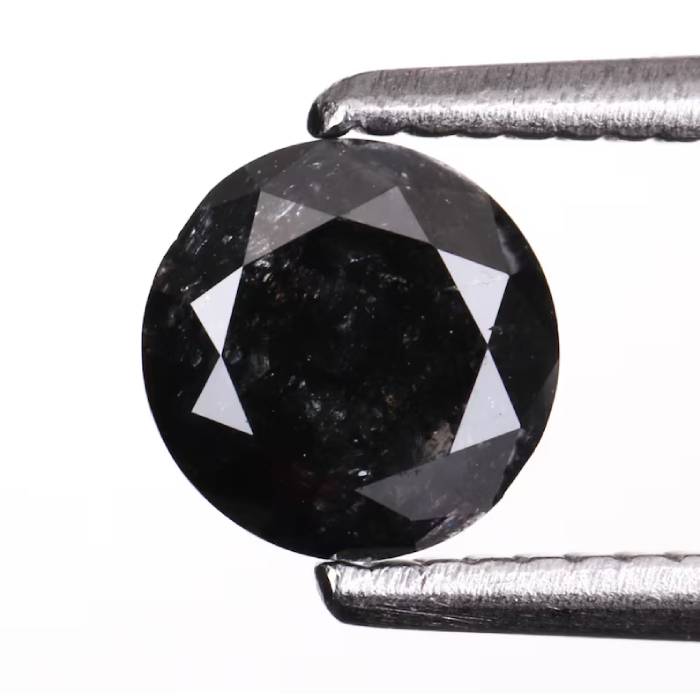 0.66 CT, 5.2 MM Natural Black Round Brilliant Cut Diamond Natural Loose Diamond