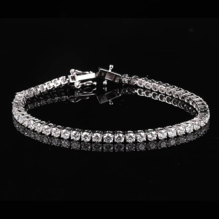 14K White Gold Lab Grown Diamond Tennis Bracelet