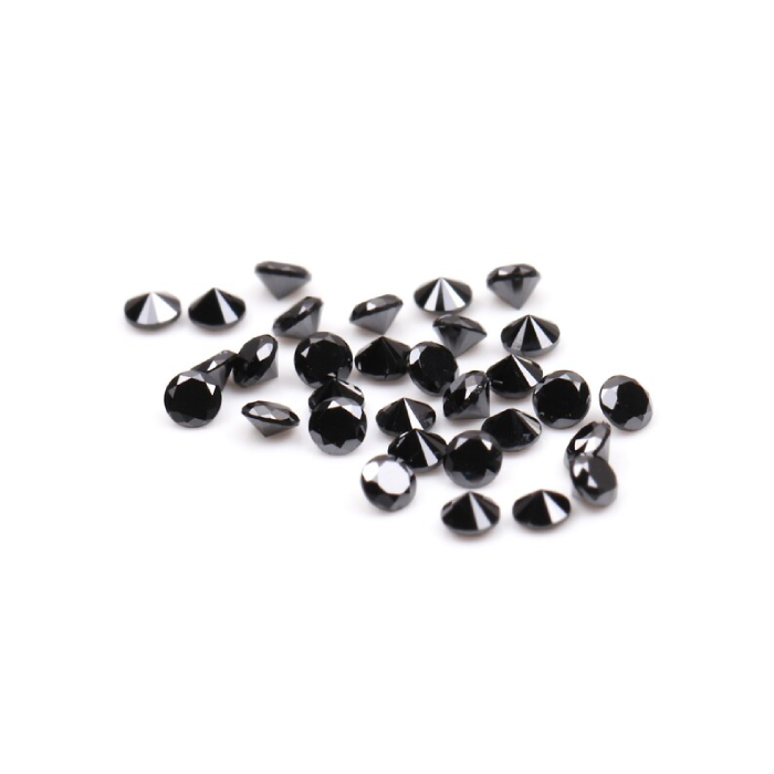 0.34 CT, 1.3 MM Enhanced Black Color Round Brilliant Cut Natural Loose Diamond